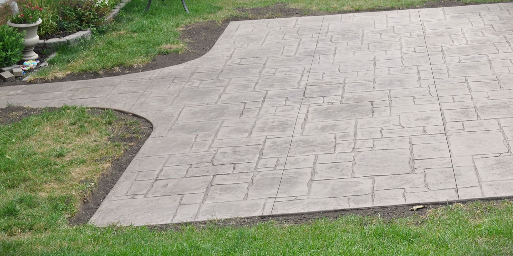 Stamped Colored Concrete Transforms Edina MN Yard